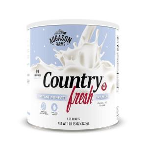 imageAugason Farms Country Fresh Instant Nonfat Dry Milk Can Emergency Food Supply Everyday Meals 39 ServingsDry Milk 1 lb 13 oz