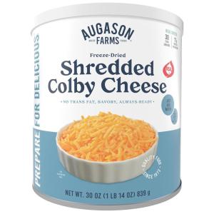 imageAugason Farms Freeze Dried Shredded Colby Cheese Can Emergency Food Supply Everyday Meals 30 ServingsCheese