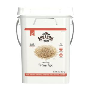 imageAugason Farms Long Grain Brown Rice 4Gallon Pail Emergency Food Supply Everyday Meals 242 Servings