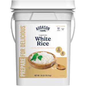 imageAugason Farms Long Grain White Rice 4Gallon Pail Emergency Food Supply Everyday Meals 242 Servings