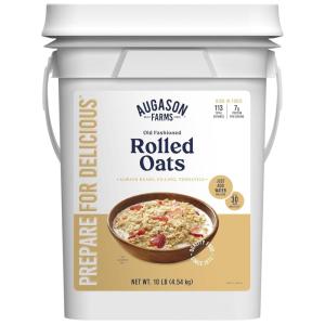 imageAugason Farms Regular Rolled Oats 4Gallon Pail Emergency Food Supply Everyday Meals 113 ServingsFood Storage