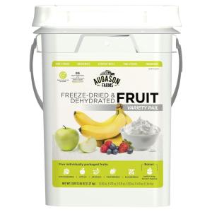 imageAugason Farms Dehydrated and FreezeDried Fruit Variety Pail 25Year Shelf Life Emergency Food Supply Camping FoodFreezeDried Fruit